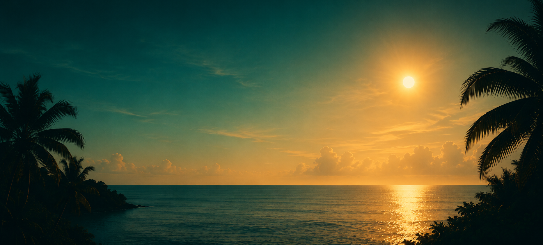 Caribbean horizon at sunrise — ocean, light, and stillness